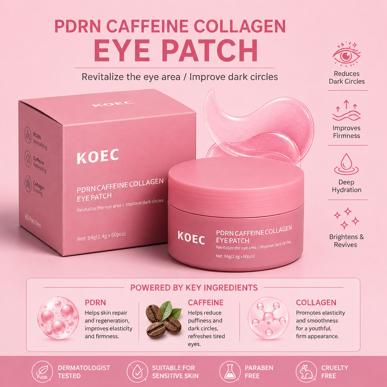 EyeRevive™ Collagen Peptide Hydrogel Eye Patches