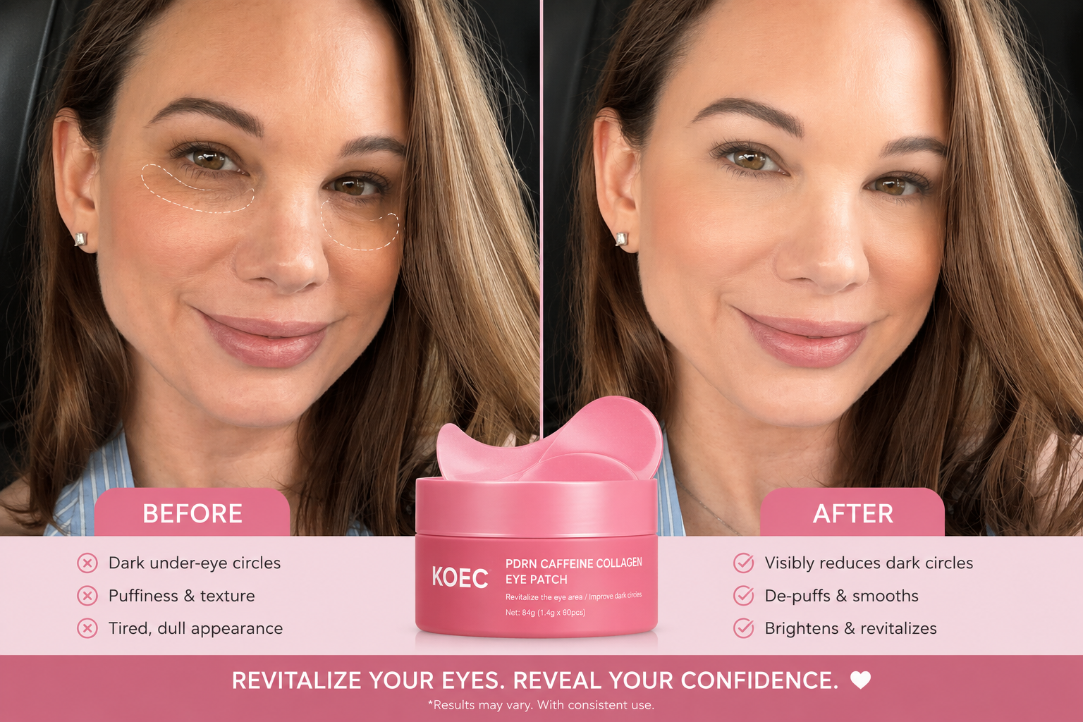 EyeRevive™ Collagen Peptide Hydrogel Eye Patches